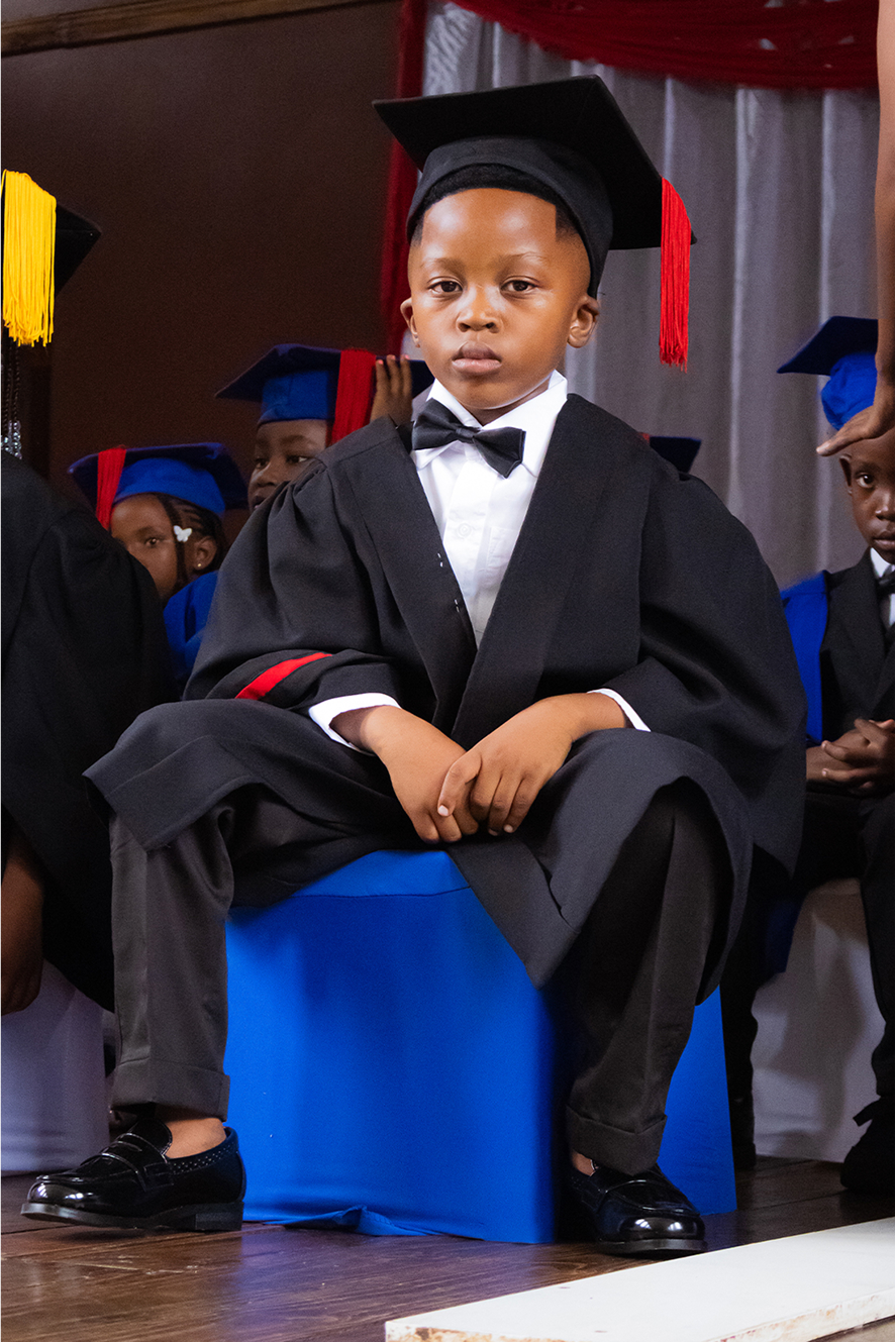 Boy in a graduation robe